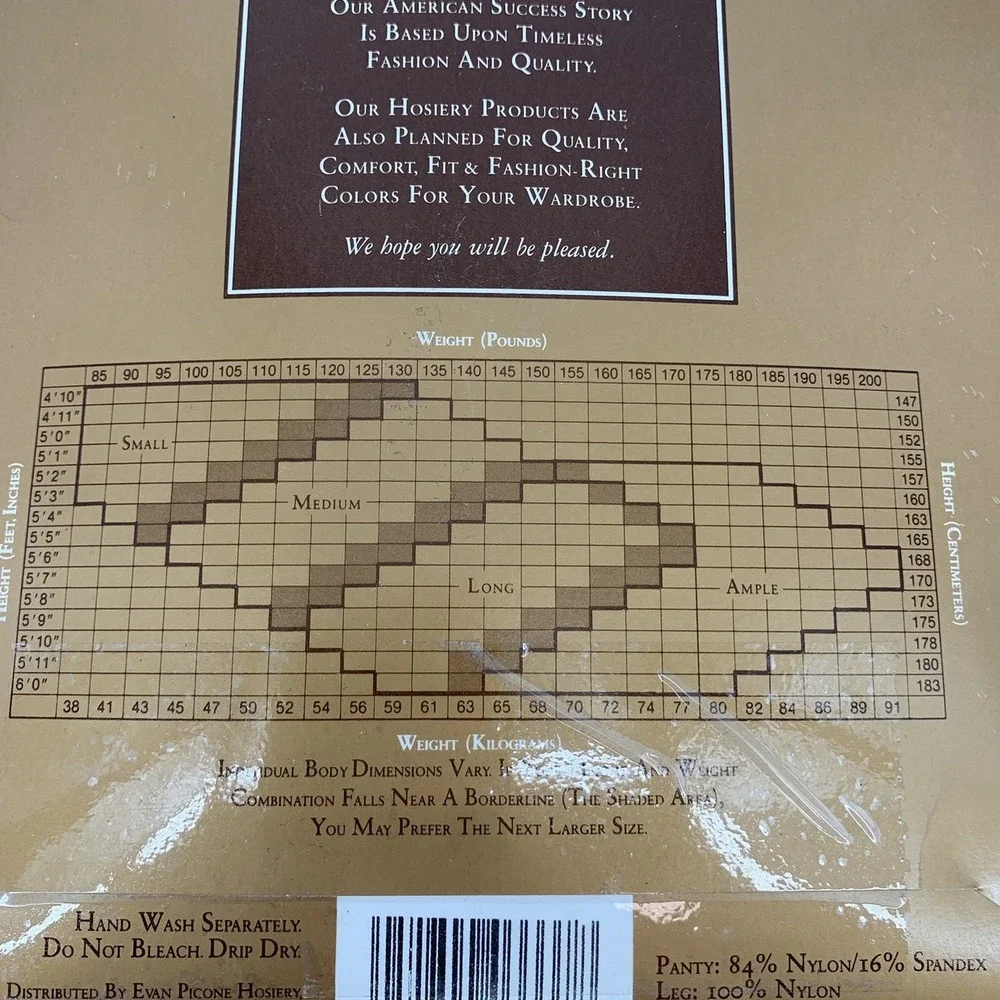 Evan Picone Silkee Sheer Control Top Sandalfoot Pantyhose VANILLA Long + KNEE HI